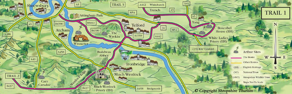 King Arthur Trail Map 1